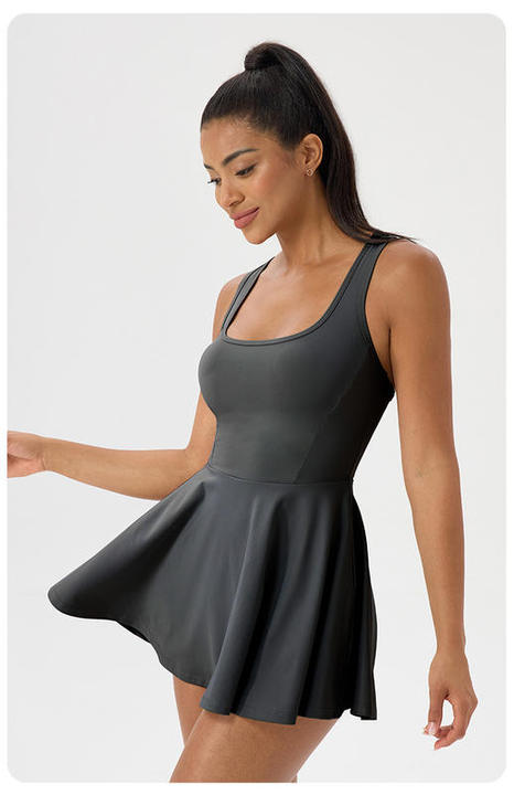 JY 2026 New Arrival European Plus Size Tennis Wear Breathable Quick-Dry Sleeveless Fitness Dress Outdoor Golf Tennis Skirt-2XL
