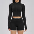 Joyyoung High Quality Solid Bra Legging Jacket Fitness Set Open Back High Waist Breathable Sports Suit Women Outdoor Running