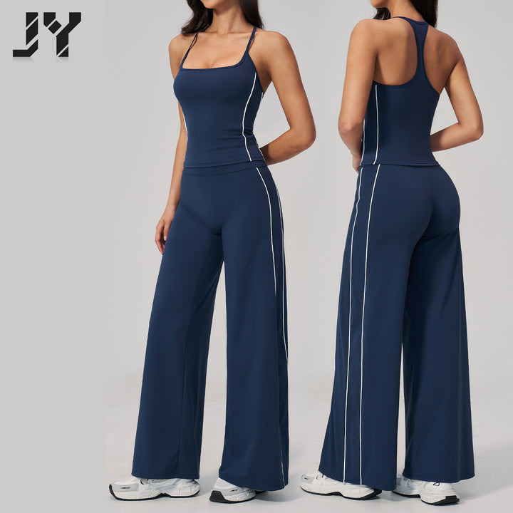Joyyoung Yoga Set Women's Workout Fitness Yoga Pilates Camisole Flare Pants Set Yoga Two Piece Workout Workout Set Yoga Suit
