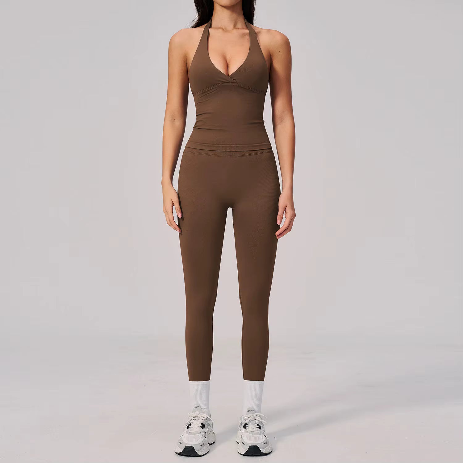 Seamless V-Neck Sports Set
