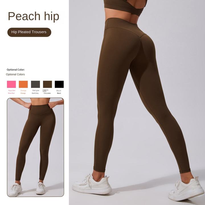 JY 2026 Women's High Waist Peach Hip Yoga Trousers Spandex/Nylon Scrunch Butt Seamless Breathable Quick-Drying Fitness Leggings