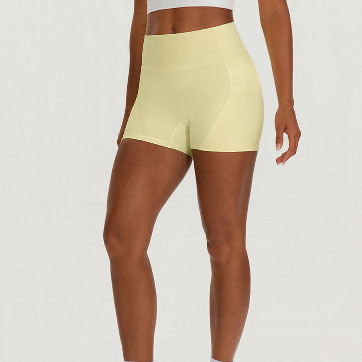 JY 2026 New Style High Waist Solid Yoga Shorts for Women with Pockets Butt Lifting Four-Way Stretch Summer for Workout Training