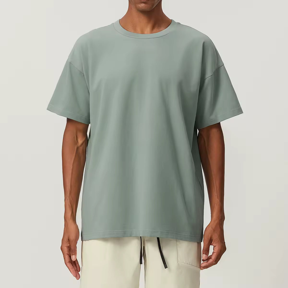 JY 2024 Cotton Sweat Absorbing Breathable Sports T-shirt Loose Sports Casual Citywalk Men's Fitness Top