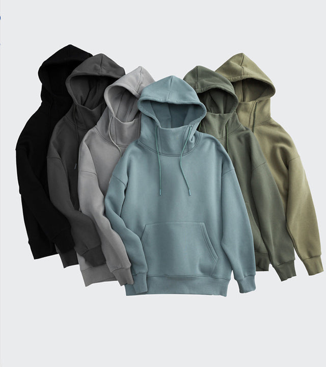 Custom Solid Color Pullover Sweatshirt Plus Size Casual Loose Blank Oversize Fleece Hoodies Unisex