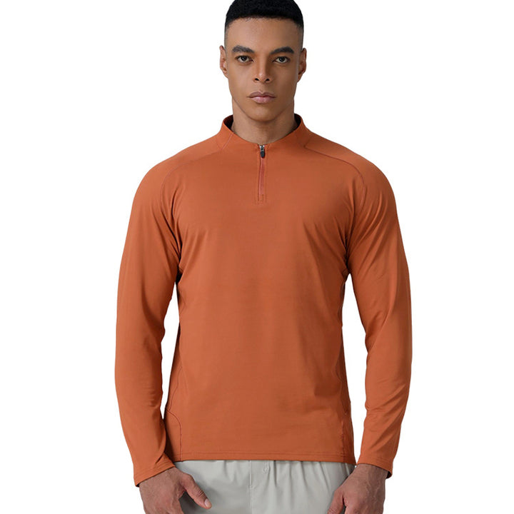Men's Polartec Fleece Half-Zip Jersey Loose Fit Winter Thermal Base Layer for Running & Cycling Solid Pattern Plain Dyed