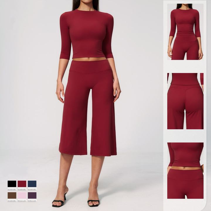 JY New Arrival Active Wear Sportswear Sets Fitness Gym Clothing Four-Way Stretch Yoga Outfits 2 Pieces Sets for Yoga Gym Fitness