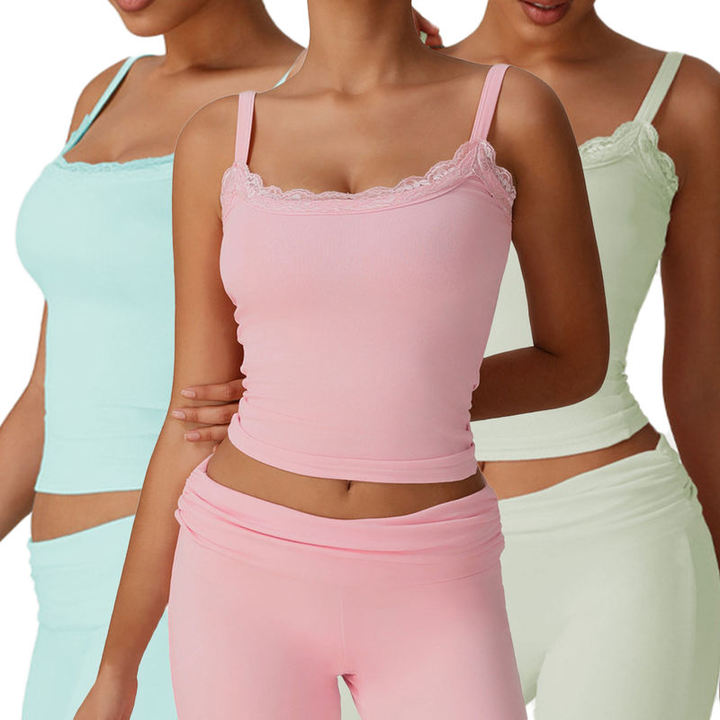 JY 2026 High Quality Slim Casual Sports Top Fitness Yoga Small Lace Camisole Vest Sexy and Casual Sport Top for Fitness and Yoga