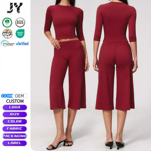 JY New Arrival Active Wear Sportswear Sets Fitness Gym Clothing Four-Way Stretch Yoga Outfits 2 Pieces Sets for Yoga Gym Fitness