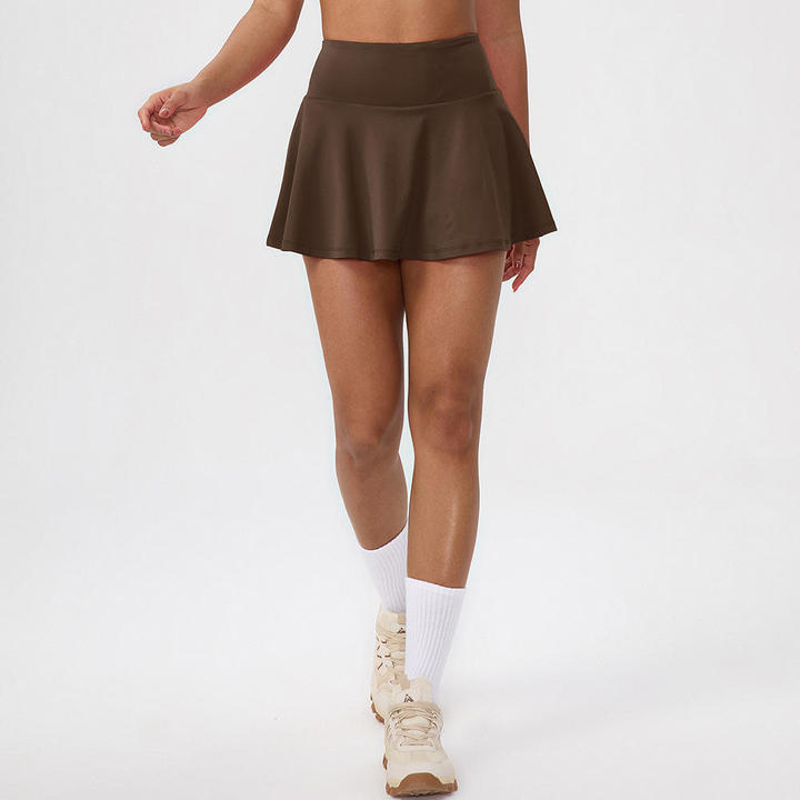 JY New Style Hot Selling Summer Sporty High-Waisted Quick-Dry Polyurethane Two-Piece Skirt-Pants Short Skirt for Tennis Running