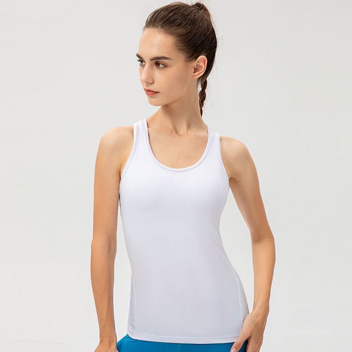 JY 2026 High Quality Ladies Fitness Yoga Workout Sleeveless Crop Tops With Pads Women Breathable Soft Sports Gym Crop Tank Tops