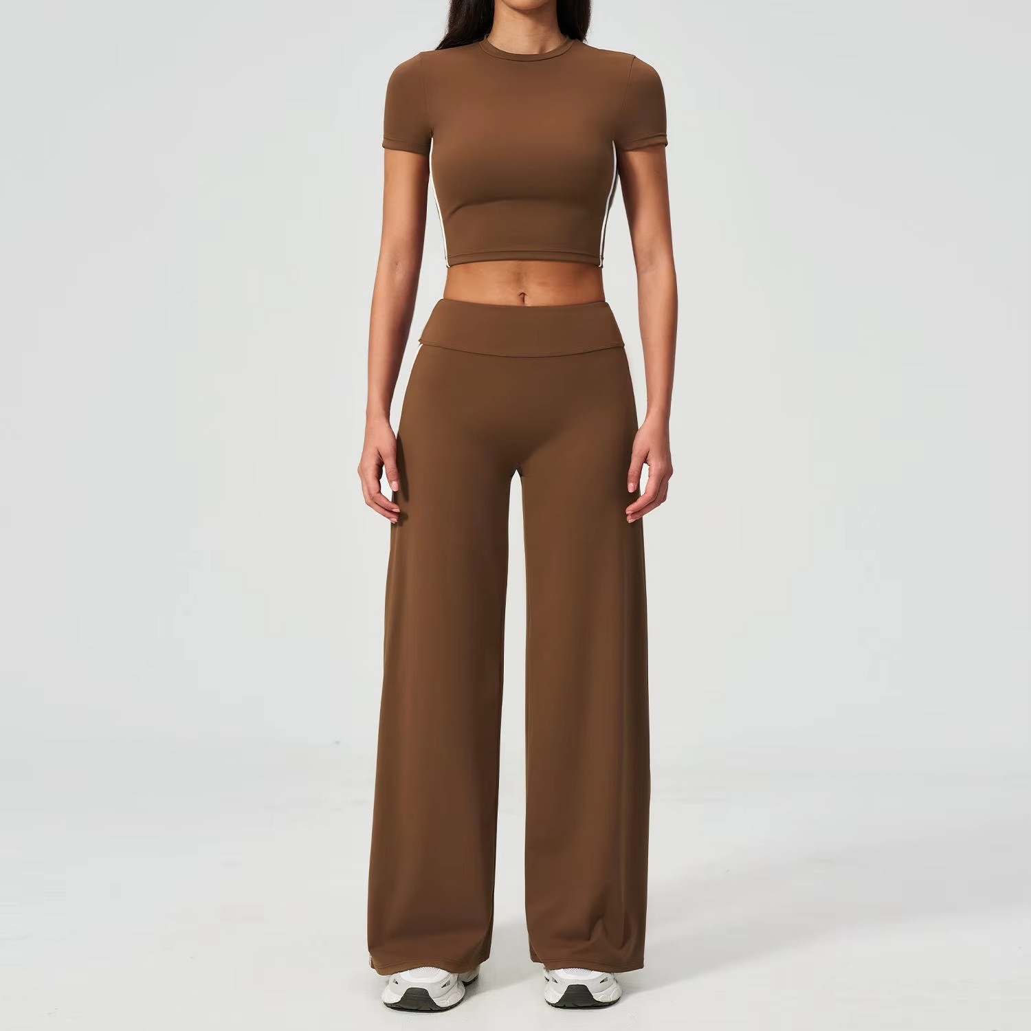 V-Neck Wide Leg Set