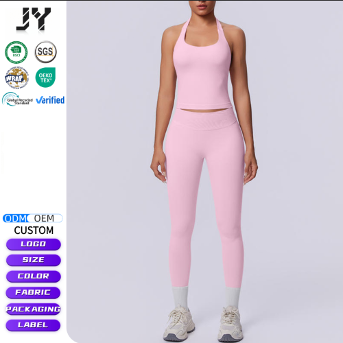JY 2026 Custom Logo New Custom Activewear Tank Top Women Leggings Quick Dry Running Casual Gym Fitness Sports Yoga Womens Sets