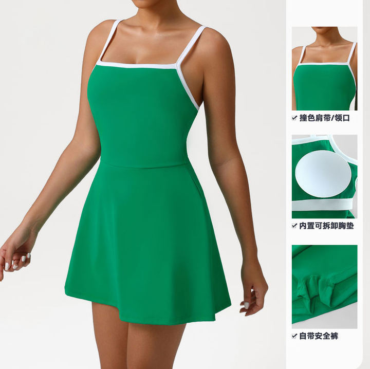 JY New Arrival Custom Logo Sexy Golf Dress Fitness for Sports Dress Fashion Running Dresses Women Quick-Drying Gym Tennis Dress