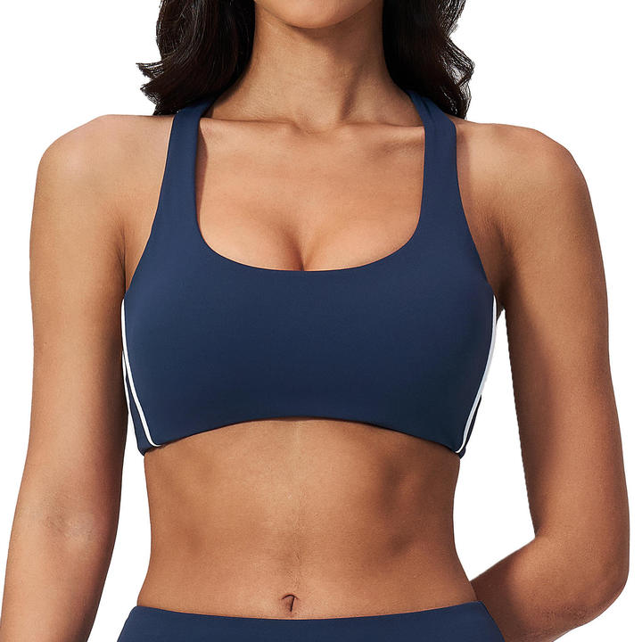 JY Color-Block High Support Padded Yoga Sports Bra Plus Size Active Running Shockproof Fitness Top Beautiful Back Yoga Clothing