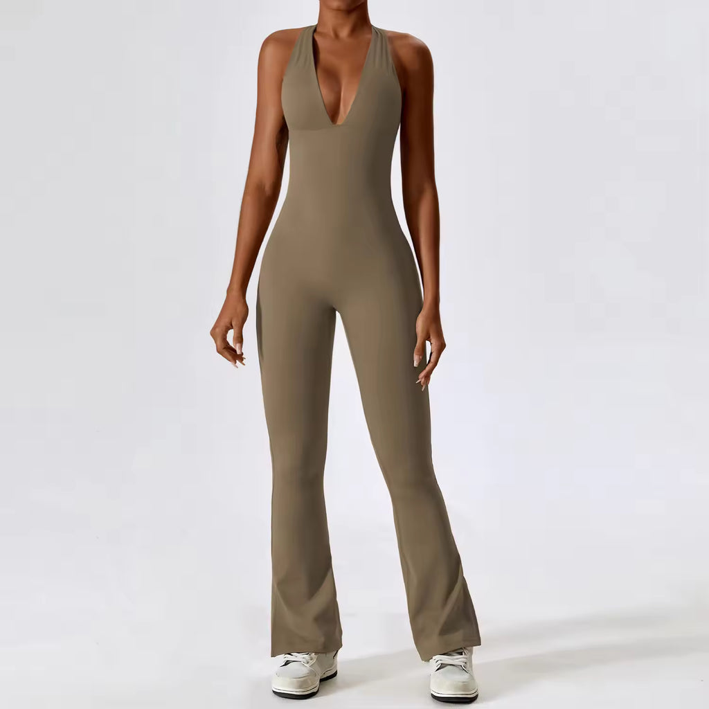 Deep V Halter Jumpsuit