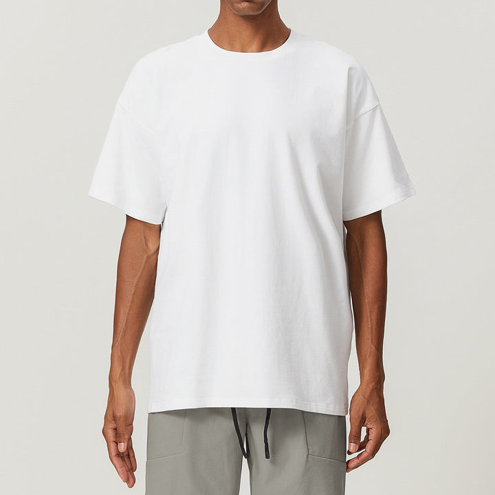 JY 2024 Cotton Sweat Absorbing Breathable Sports T-shirt Loose Sports Casual Citywalk Men's Fitness Top