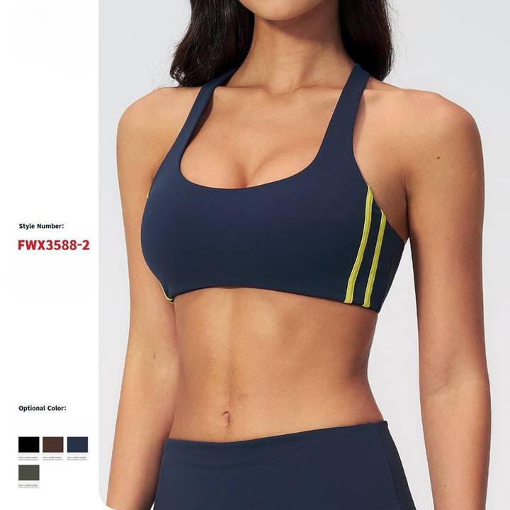 JY High-Elastic Padded Yoga Bra Bare-Sense Halter Neck Lightweight Spandex Crop Top Shockproof High-Intensity Yoga Vest Plus