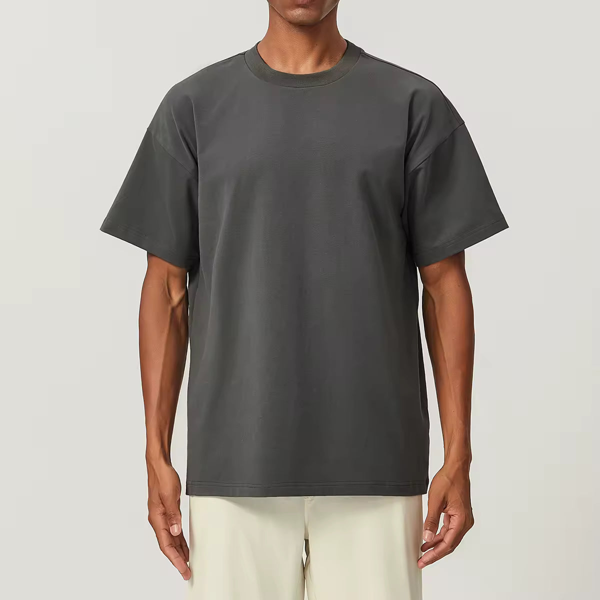 JY 2024 Cotton Sweat Absorbing Breathable Sports T-shirt Loose Sports Casual Citywalk Men's Fitness Top