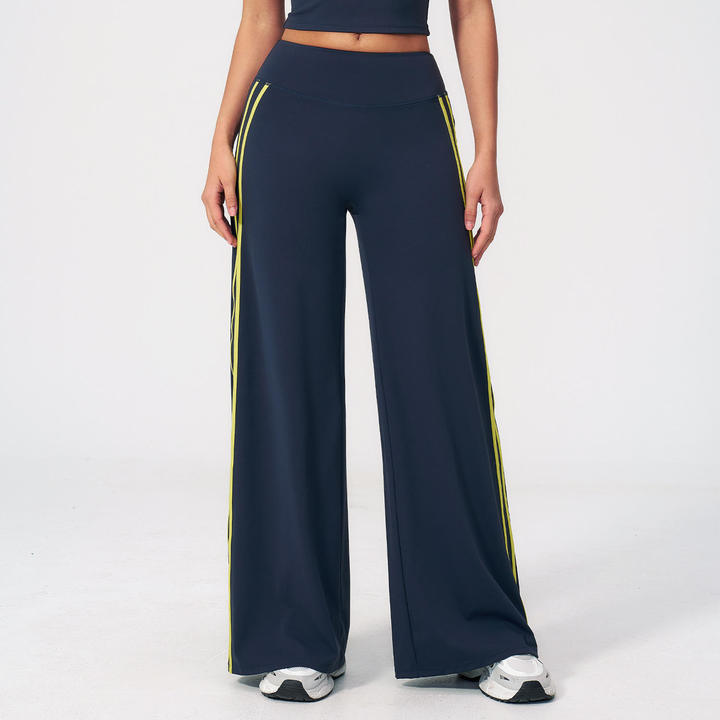Hot-Selling Strapless Bandeau Top and High-Waisted Wide-Leg Pants Yoga Set: Back-Flaunting, Stylish, and Fitness-Friendly