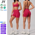 JY Custom Logo Tight-fitting Custom High-quality Women's Pilates Sportswear, High-support Hip-lifting Yoga Fitness Two-piece Set