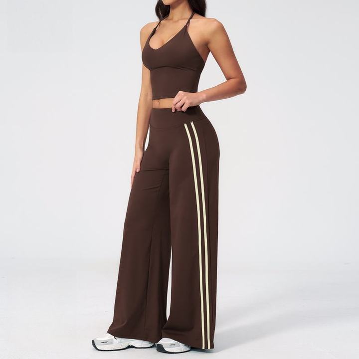 JY New Arrival Naked Feeling Women V Neck Beauty Back Yoga Set Quick Dry Breathable Running Workout Fitness Sportswear Suit
