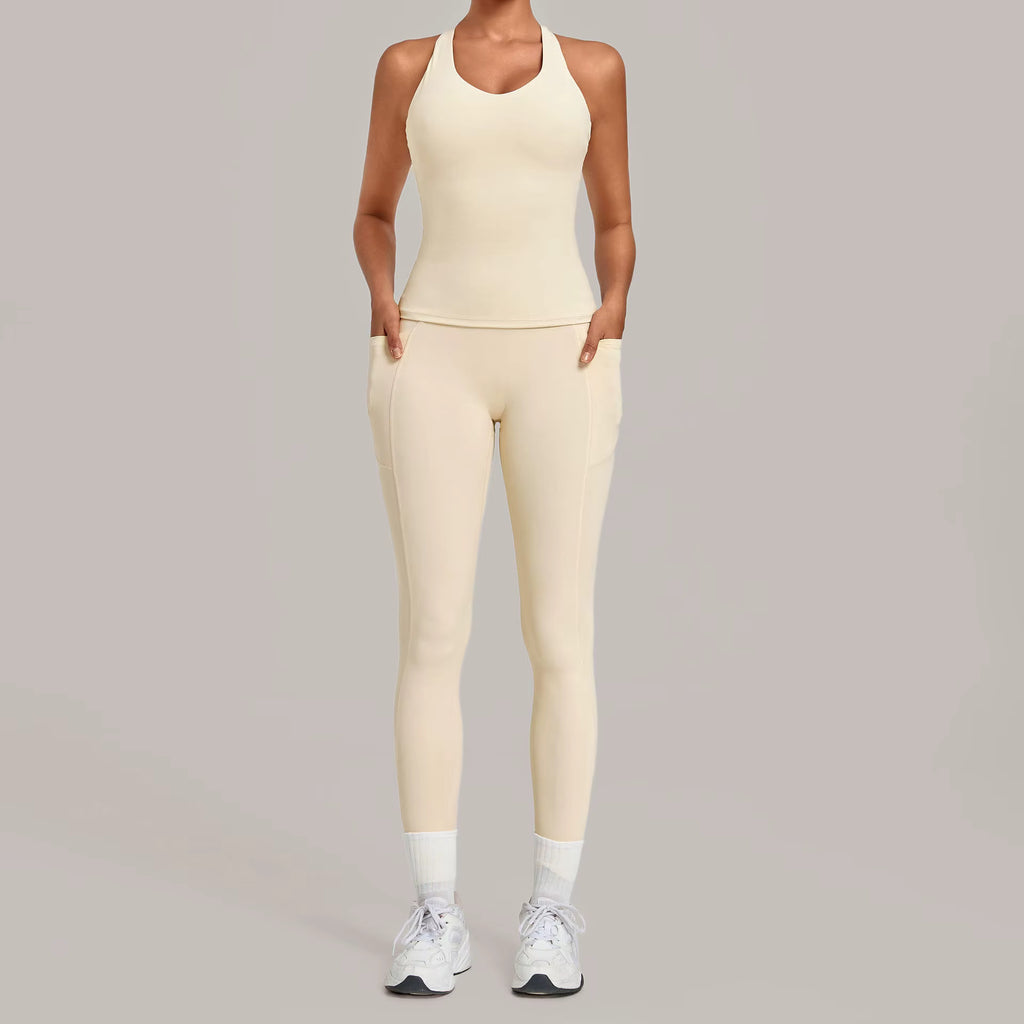 Deep V Sports Tank & Leggings Set