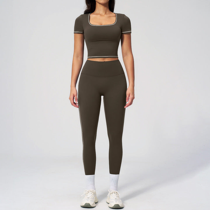 Joyyoung Buttery Soft Brushed Yoga Set Women 2 Piece Set Slim Fit Cropped Gym Outfits Butt Lifting Workout Clothing Activewear