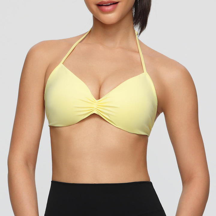 JY New Arrival Best-selling Fitness Sports Bra High Support Fitness Underwear Sexy Thin-Strap Halter Sports Bra Removable Pads