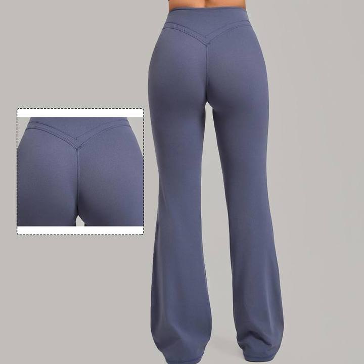 JY 2026 Custom Logo Women's High VWaist Flared No Front Seam Yoga Pants Sculpt Scunch Butt Soft Stretchy Gym Flare Yoga Leggings