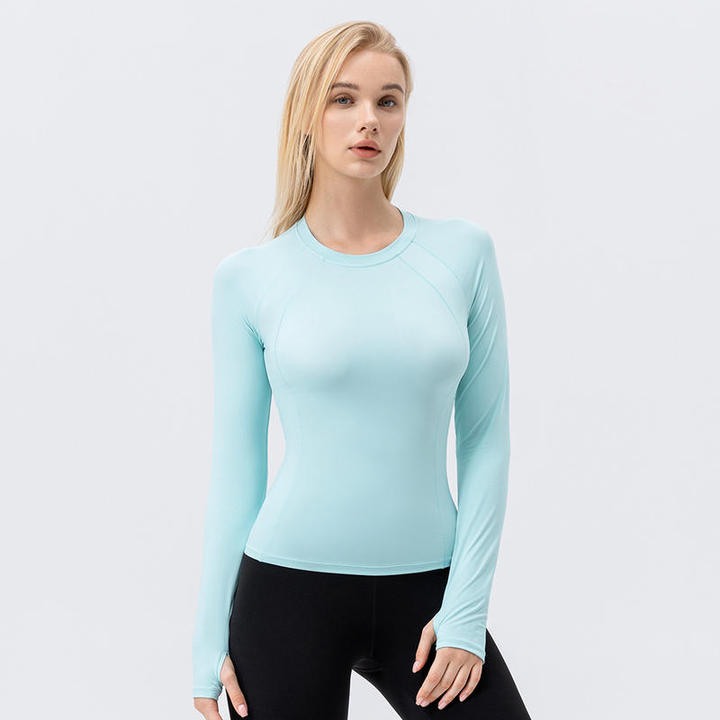 JY 2026 New Spring Summer UPF 50+ Quick-Drying Breathable Gym Clothes Women Round Neck Anti-UV Slim Fit Plus Size Woman Clothes