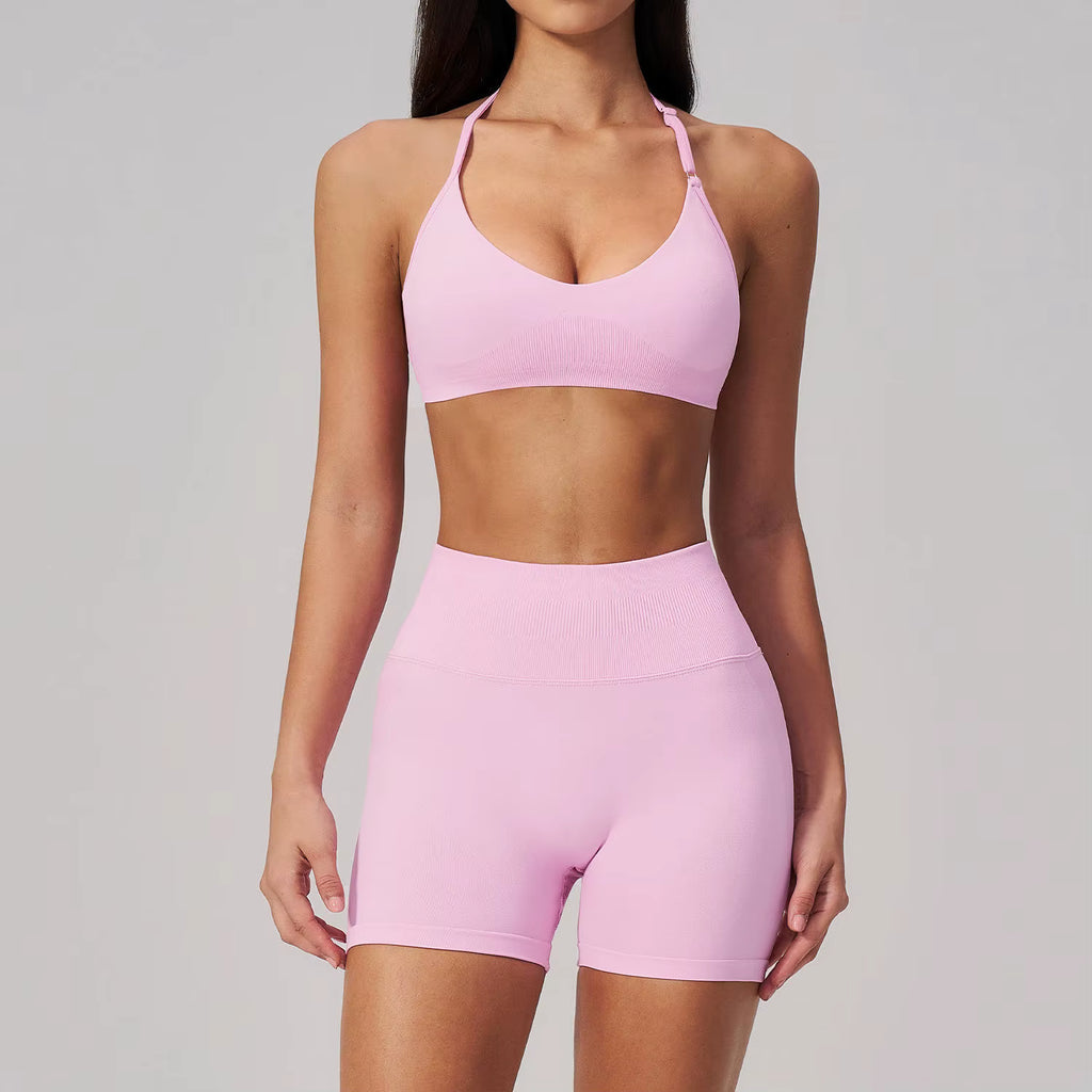 Halter Hip-Lift Shorts Set