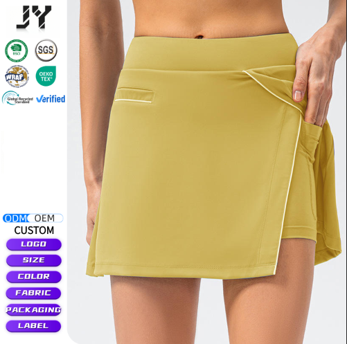JY Women's High Waist Hot Sale Tennis Yoga Sports Mini Skort Women Golf Baseball Wear With Shorts Skort Outdoor Running Fitness
