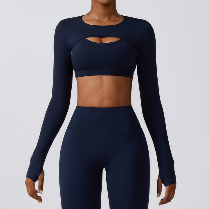JoyYoung Hot Sale 1 Piece Reversible Solid Sports Bra Top Yoga Jacket Workout Sets for Women Sportswear Gym Fitness