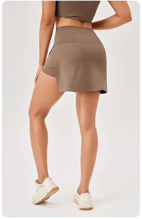 JY High Waist Women Summer Gym Workout Outfit Anti-emptied Tights Built-in Skort Fitness Apparel Yoga Shorts Dress Leggins Skirt