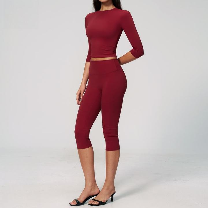 JY New Arrival Women Brushed Yoga 2 Piece Set High Waist Slim Fit Pilates Training Running Gym Workout Sports Activewear Outfit