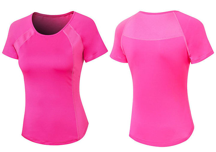 JY Summer Hot Sale Custom Women Lightweight Quick Dry Short Sleeve Sports Shirt Breathable Mesh Design High Quality Regular Fit