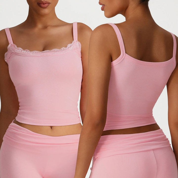 JY 2026 High Quality Slim Casual Sports Top Fitness Yoga Small Lace Camisole Vest Sexy and Casual Sport Top for Fitness and Yoga