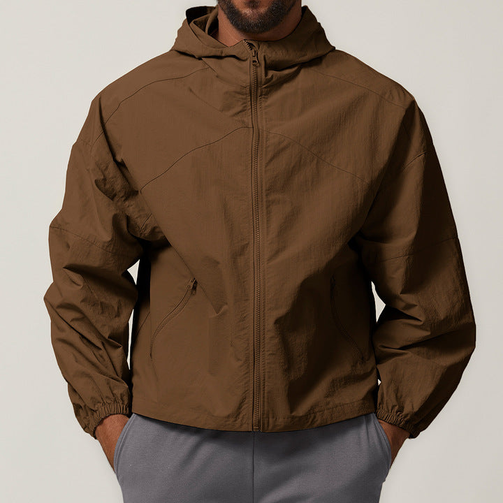 JY Zipper Windproof Hooded Outdoor Water-repellent Jacket American Hiking Camping Citywalk Jacket