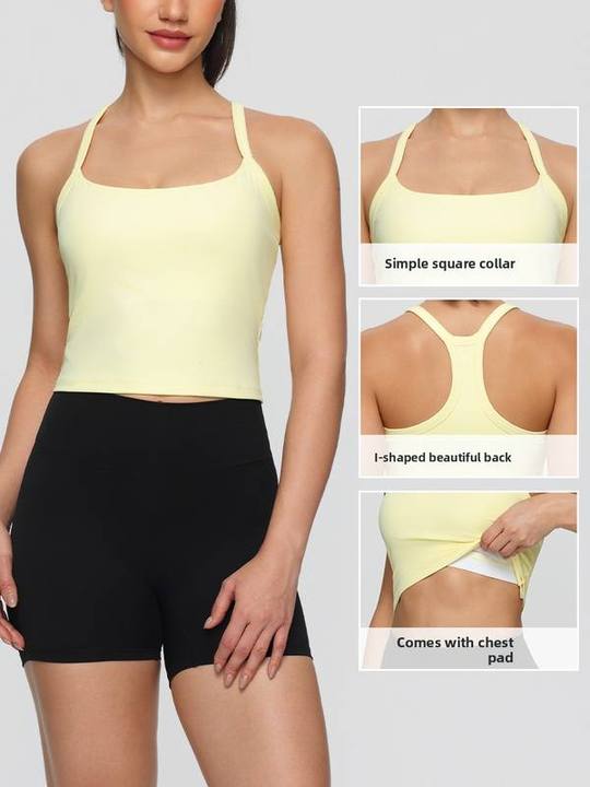 JY 2026 High Quality Ladies Fitness Yoga Workout Sleeveless Crop Tops With Pads Women Breathable Soft Sports Gym Crop Tank Tops