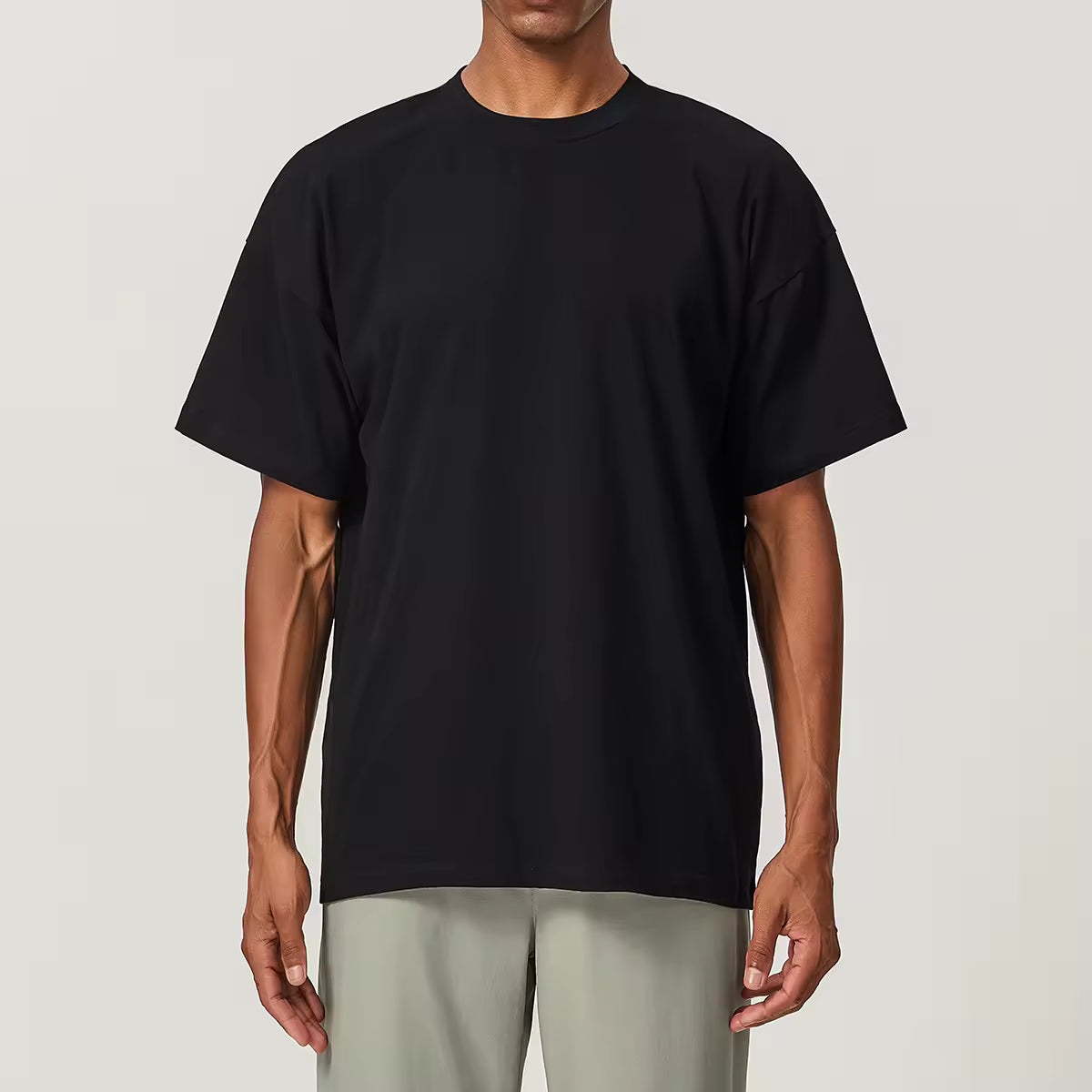 JY 2024 Cotton Sweat Absorbing Breathable Sports T-shirt Loose Sports Casual Citywalk Men's Fitness Top