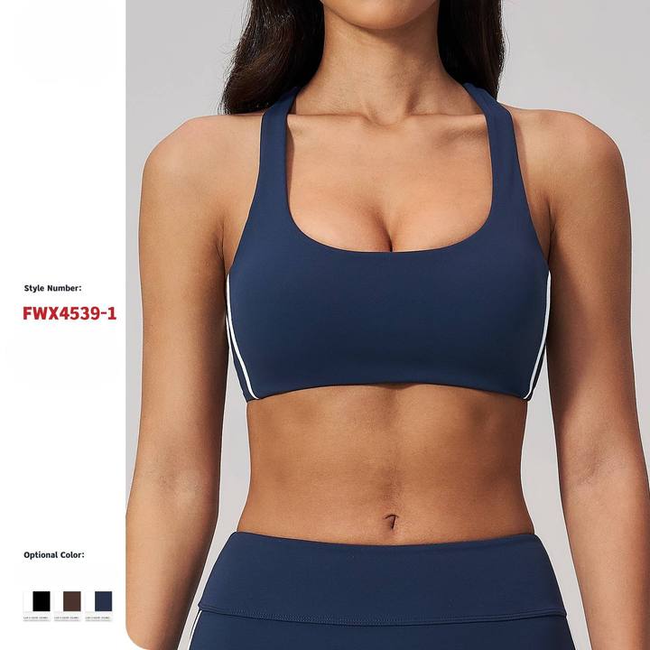 JY Color-Block High Support Padded Yoga Sports Bra Plus Size Active Running Shockproof Fitness Top Beautiful Back Yoga Clothing
