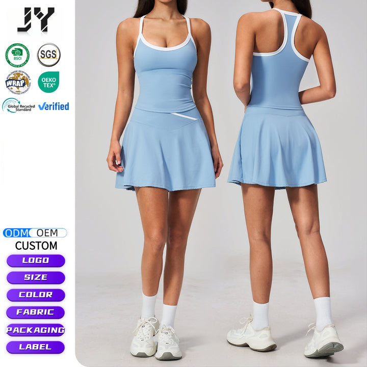 Joyyoung New Tank Top Yoga Set Women's 2 Piece Yoga Set Breathable Quick Dry Yoga Wear Gym Fitness Sets Tennis Wear With Shorts