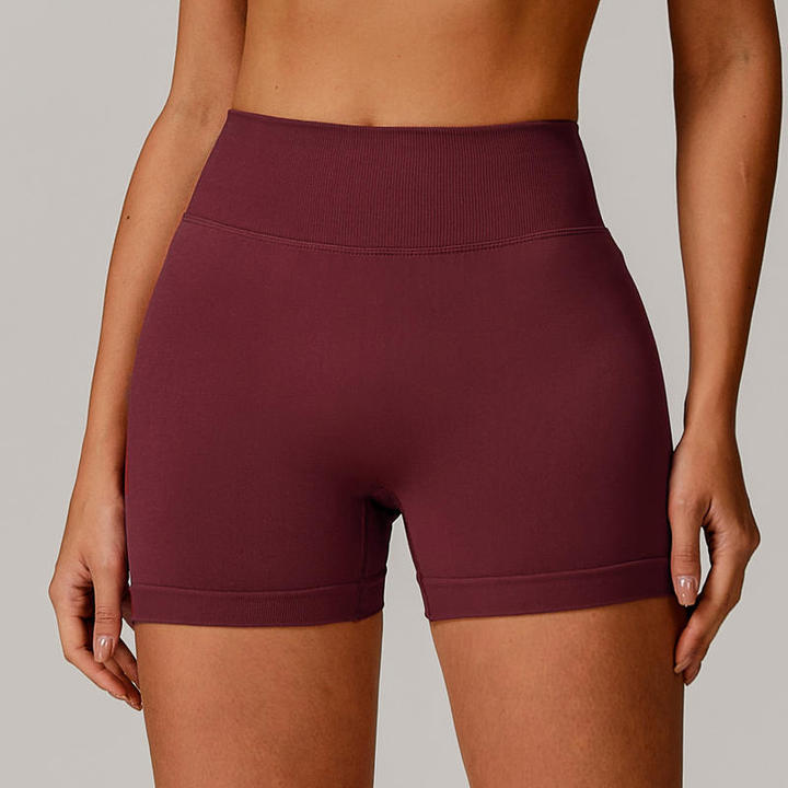 JY New Style 2026 Hot Selling Women's Scrunch Nylon Seamless Breathable Lightweight Yoga Fitness Solid High Waist Sports Shorts