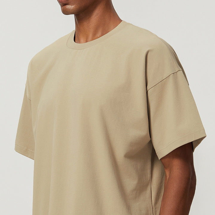 JY 2024 Cotton Sweat Absorbing Breathable Sports T-shirt Loose Sports Casual Citywalk Men's Fitness Top