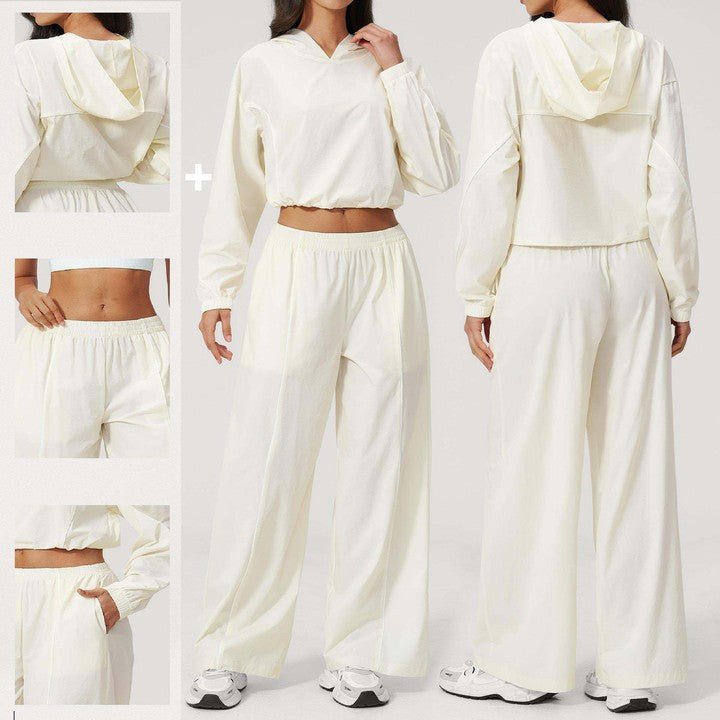 Hot-Selling Summer Outdoor Cooling Sun Protection Set: Women's Yoga Set , Quick-Dry Hooded Sun Protection Sportswear