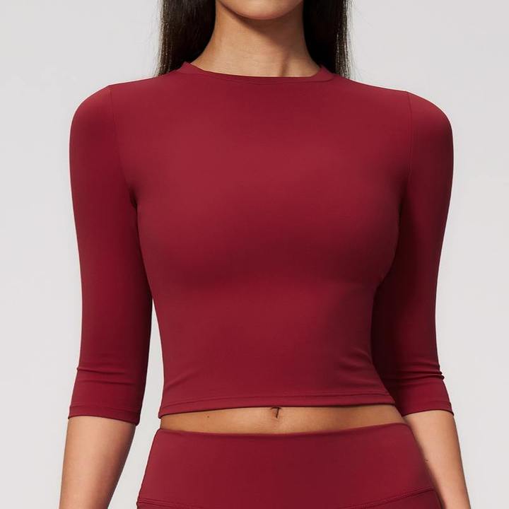 JY New Arrival Women Slim Fit Quick-Drying Yoga Top Crew Neck Half Sleeve Workout Shirt for Outdoor Running Fitness Activewear