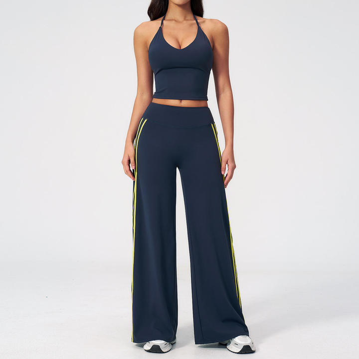 JY New Arrival Naked Feeling Women V Neck Beauty Back Yoga Set Quick Dry Breathable Running Workout Fitness Sportswear Suit