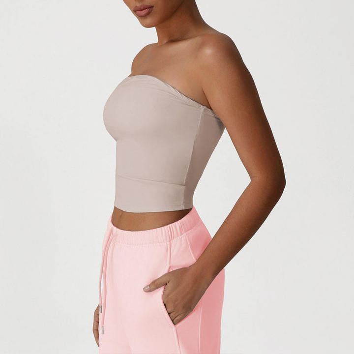 JY 2026 High Quality Strapless Women's Yoga Tank Seamless Shockproof Breathable Gym Clothing Lightweight Reversible XL Beautiful