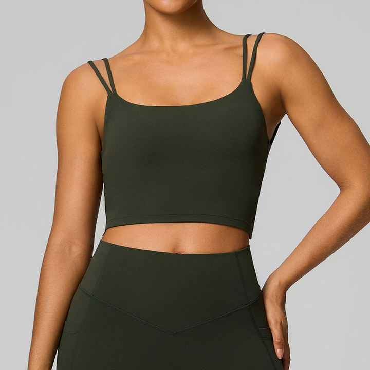 JY New Sexy Strappy Back Sport Bra Women's Shockproof Yoga Tank Top Crisscross Back Running Bra Padded Fitness Workout Underwear