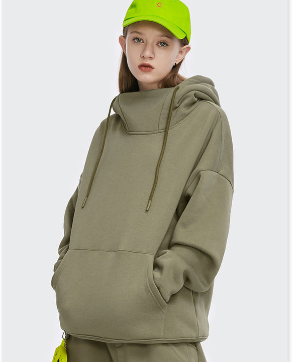 Custom Solid Color Pullover Sweatshirt Plus Size Casual Loose Blank Oversize Fleece Hoodies Unisex